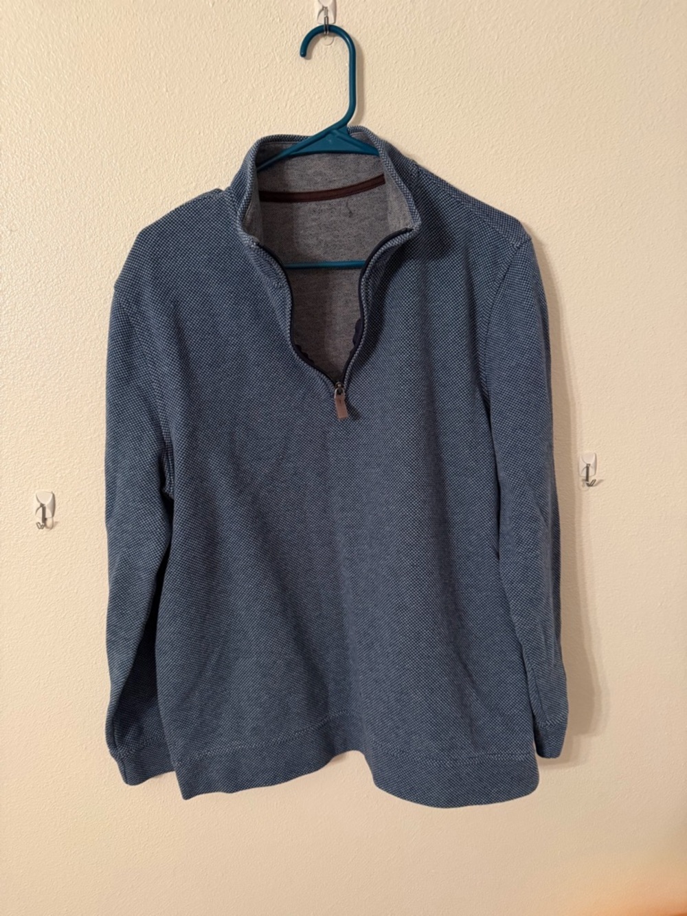 Men's Blue Half-Zip Knit Pullover Sweater